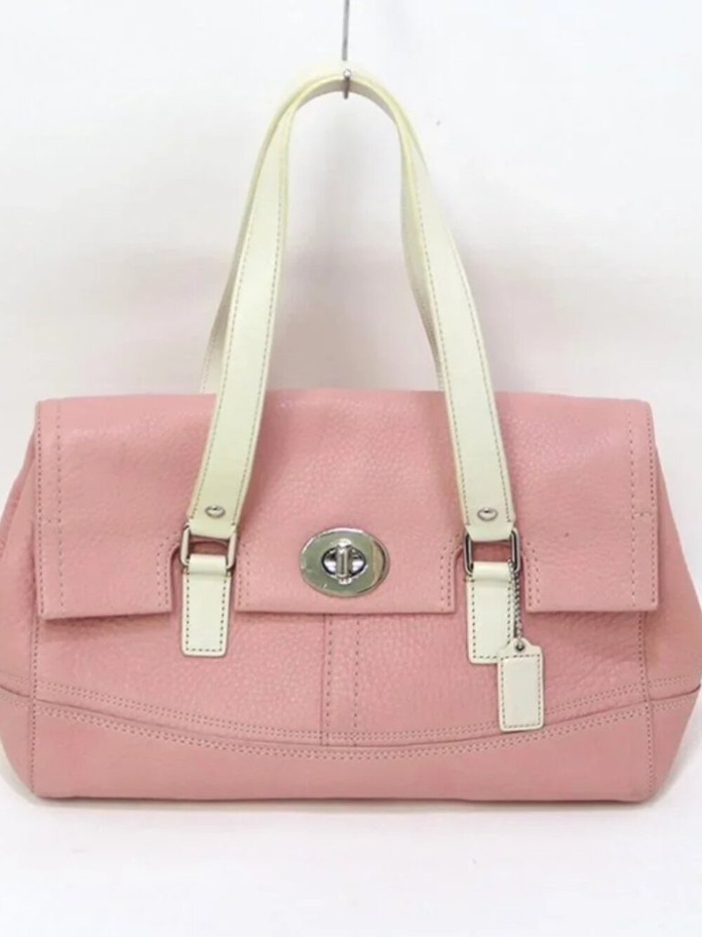 Euc Vintage Coach Hampton Pink Leather Barbie Satchel Tote Bag